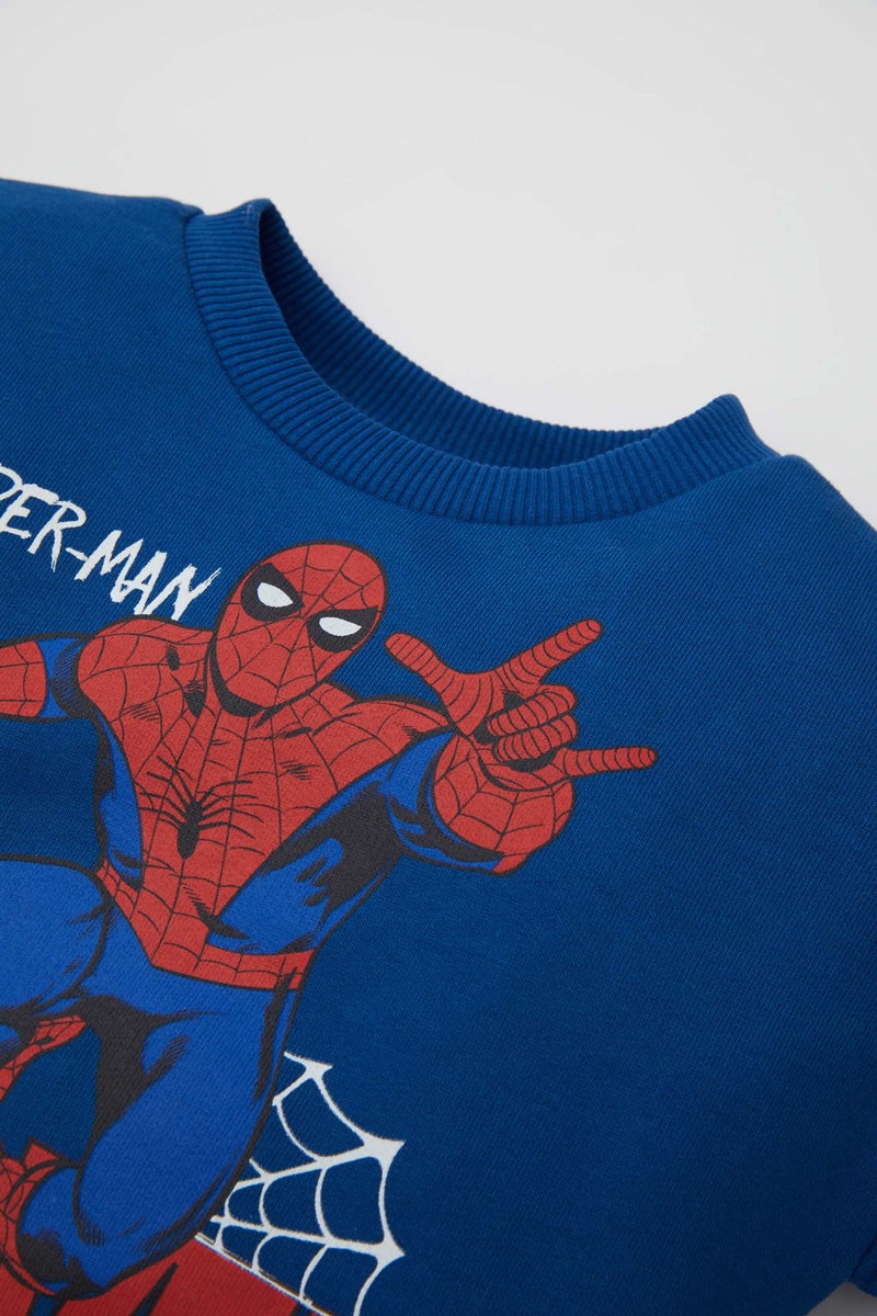 DeFacto Blue BabyBoy Baby Boy Marvel Comics Thin Sweatshirt Sweatpants 2 Piece Set Casual - Image 3